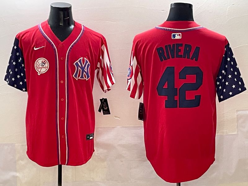Men New York Yankees 42 Rivera Red a generation of national flags Jointly Name 2025 Nike MLB Jersey style 9